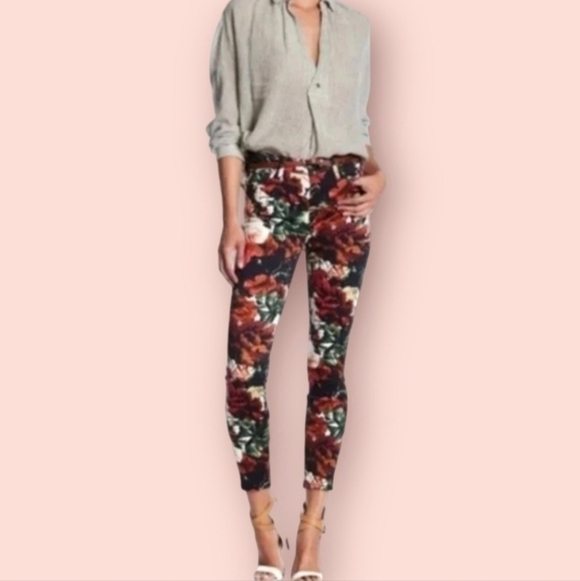 7 For All Mankind Pants - 7 For All Mankind Multicolor Floral 5 pocket Pants Women's Sz 28 school date
